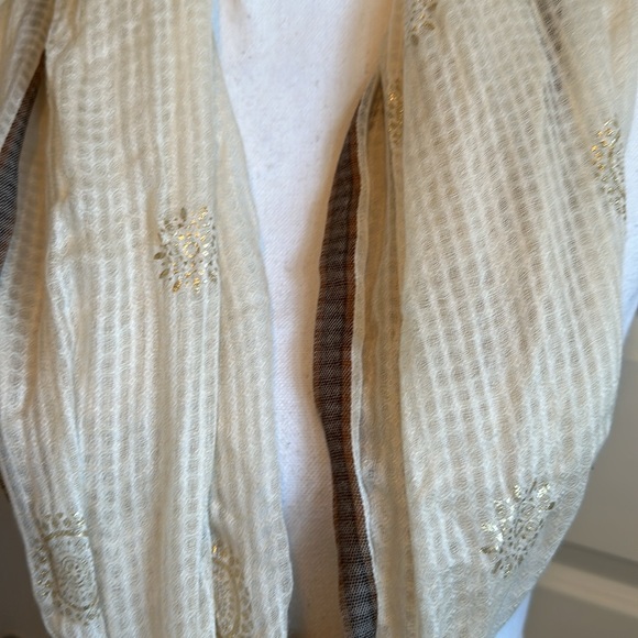 J.Jill India Scarf Tassels Gold Accents NWT - Picture 7 of 7